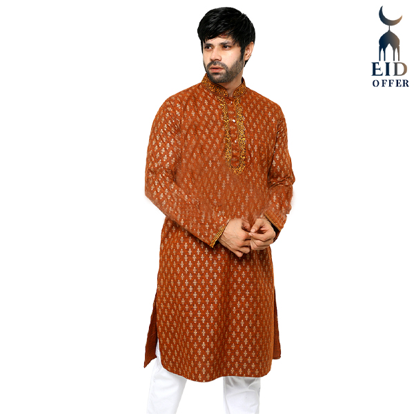 Special Cotton Panjabi for Men - Maroon NZ-13522
