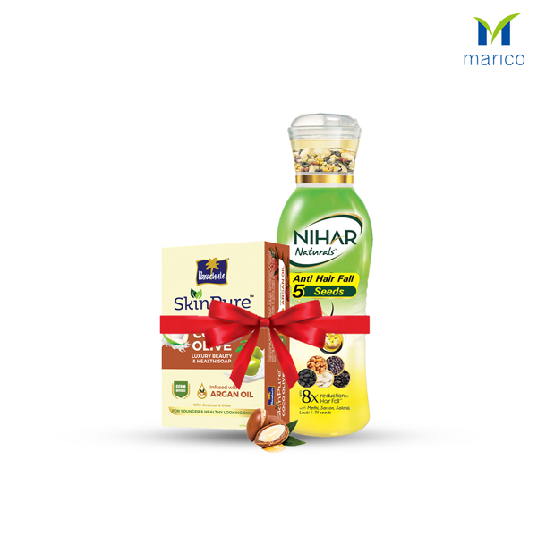 Nihar Anti Hairfall 5 Seeds Hair Oil 100ml (75gm Soap Free) m1076