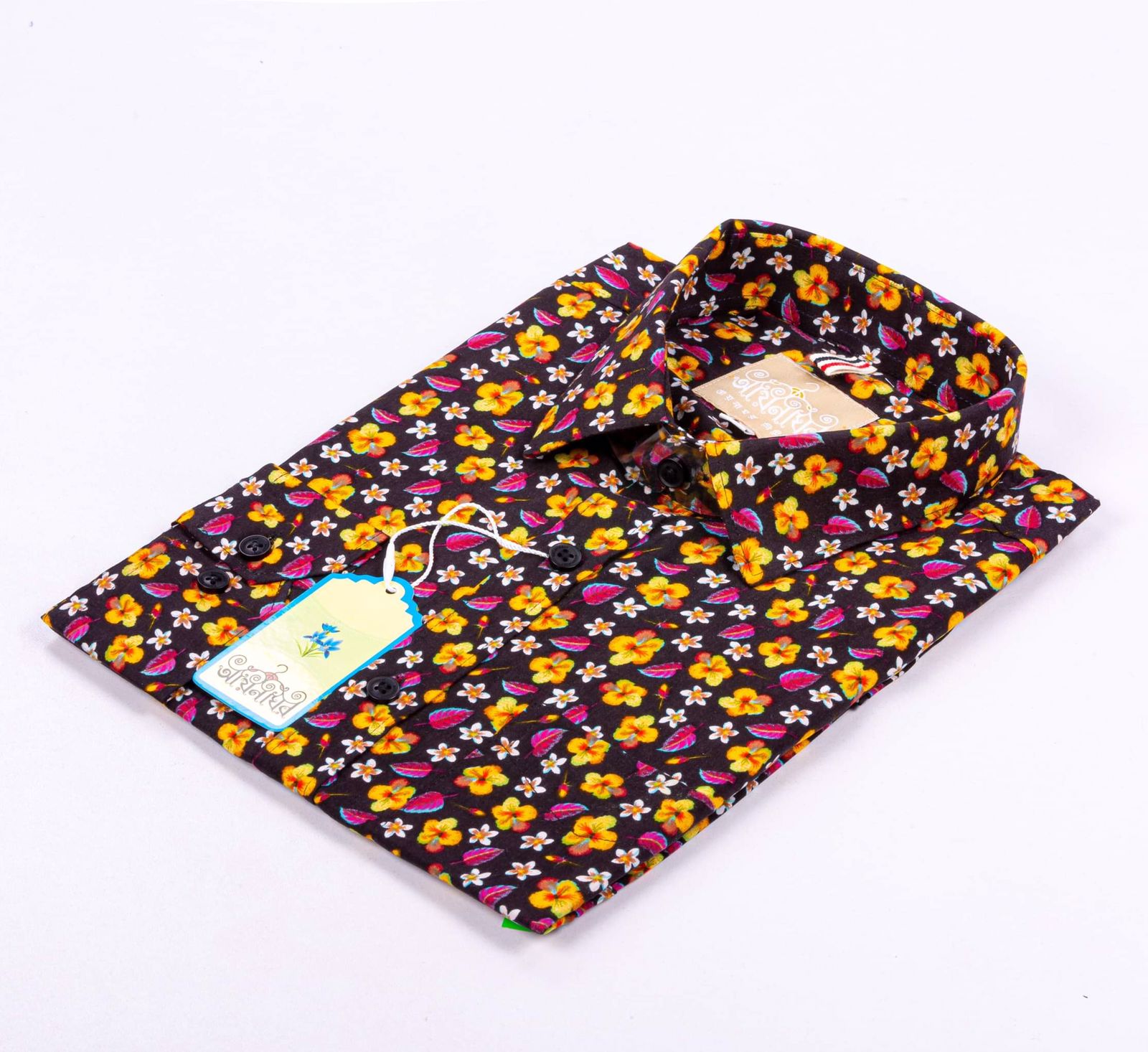 Casual Full Sleeve Cotton Shirt (Black floral print Shirt) BF-PS