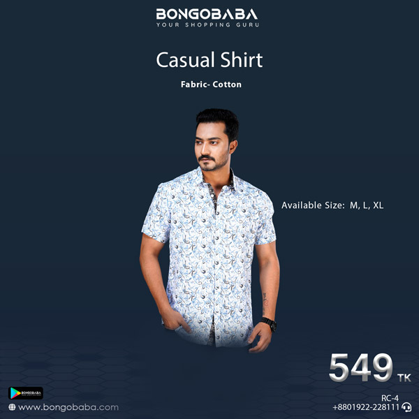 Print short sleeve casual shirt ( inner black color) RC-4