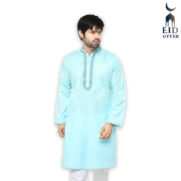 Special Cotton Panjabi for Men - Light Blue NZ-13512