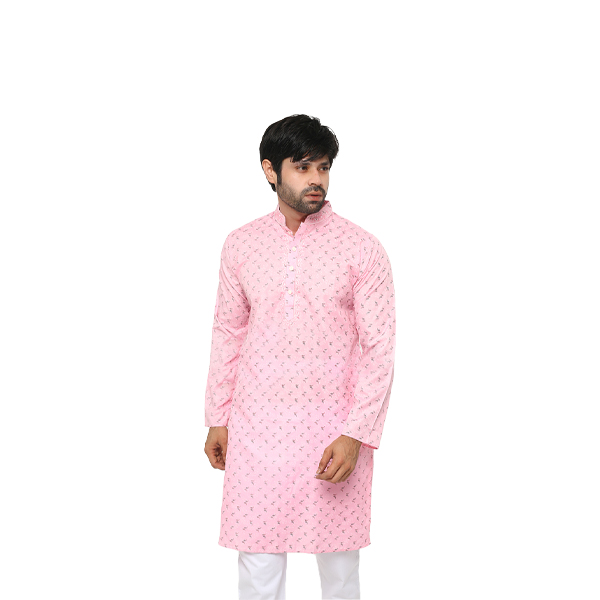 Special Cotton Panjabi for Men - Pink  PBNZ-13516