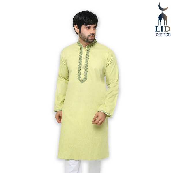 Special Cotton Panjabi for Men - Lemon NZ-13523