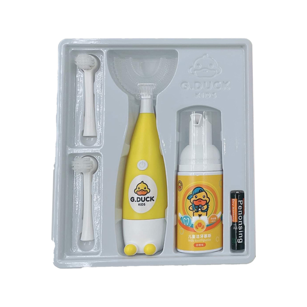 Duck Children's U-shaped Portable Electric Toothbrush 2 in 1 with Foam Toothpaste CDKIG3