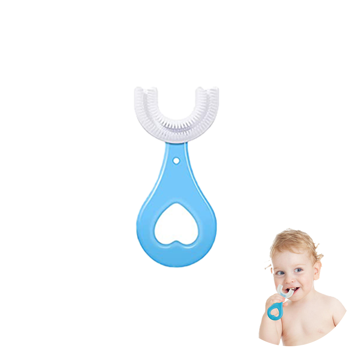 Children Toothbrush U-Shape Baby Toothbrush With Handle Silicone Oral Care Cleaning Brush For Kids Supplies D84