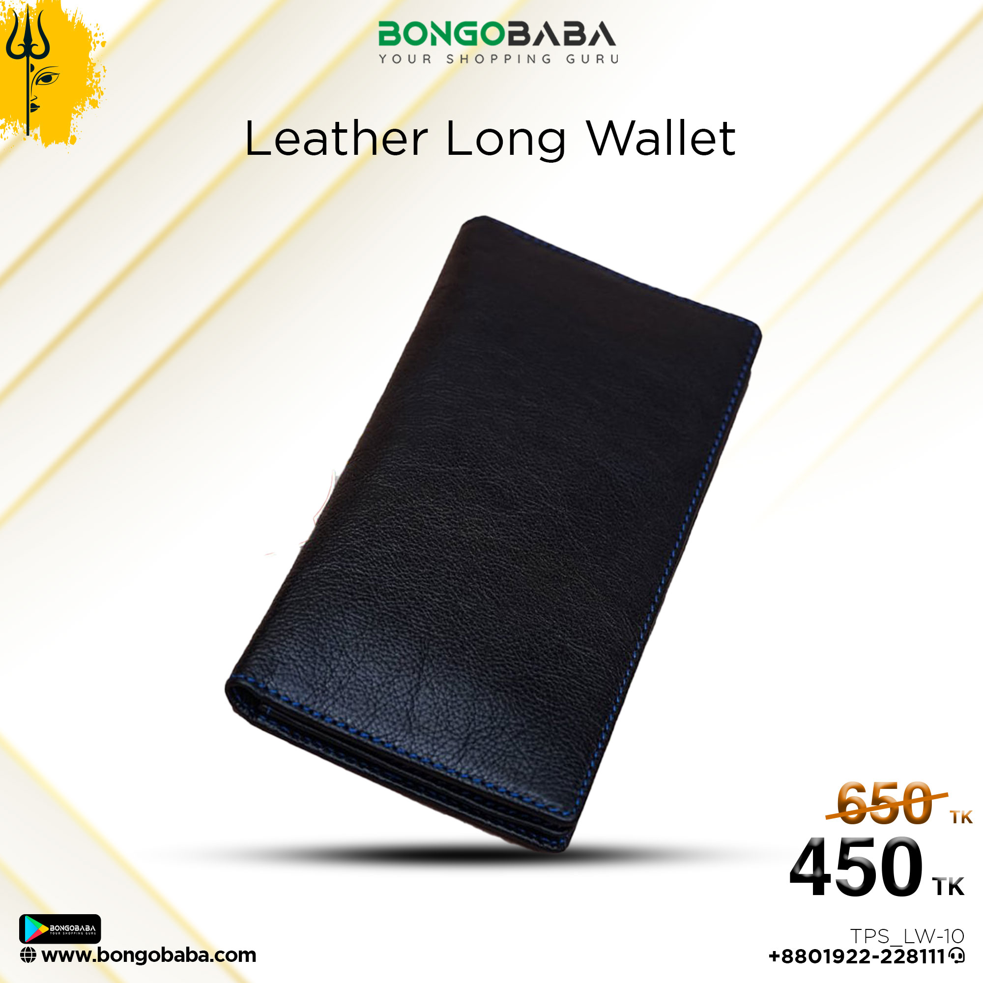 Janata leather long Wallet- Black TPS_LW-10