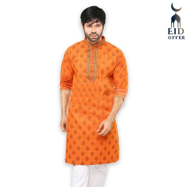 Special Cotton Panjabi for Men - Orange NZ-13520