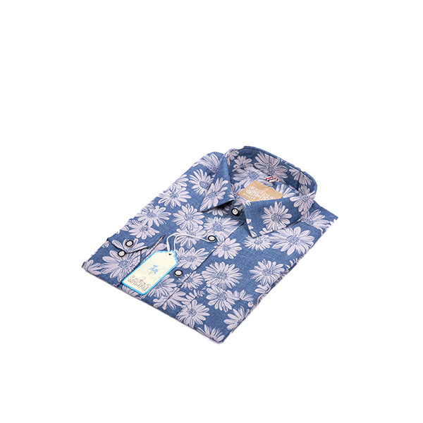 Casual Full Sleeve Cotton Shirt (Sky floral print Shirt) SF-PS