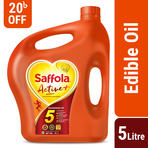 Saffola Active Oil (Blended Edible Vegetable Oil) 5 Litre