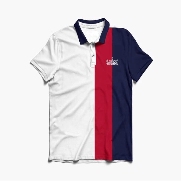 Cotton Polo Short Sleeve T-Shirt for Men (White, Red and Royal Blue) CPSM-WRRB-03