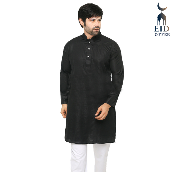 Special Cotton Panjabi for Men - Black NZ-13510