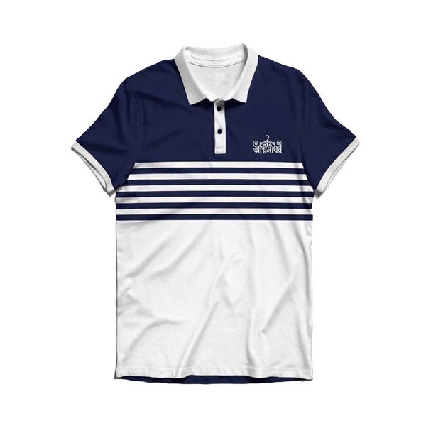 Cotton Polo Short Sleeve T-Shirt for Men (Royal Blue and White) CPSM-RBW-02