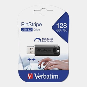 Verbatim 128GB PinStripe USB 3.0 Flash Drive