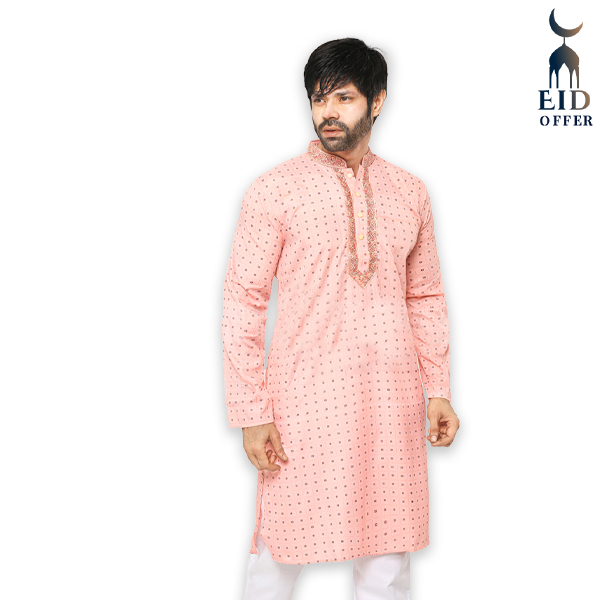 Special Cotton Panjabi for Men - Light Pink NZ-13518