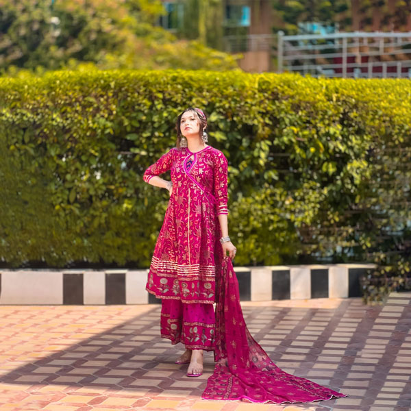 Premium Cotton Redimet Three Piece (Merun) PCRTP-M-07