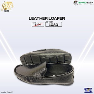 Black Casual Leather Loafer for Men - BW31020085