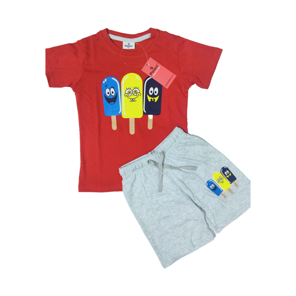 Boys Set: T-shirt & Pant. (Red) PBTP-7