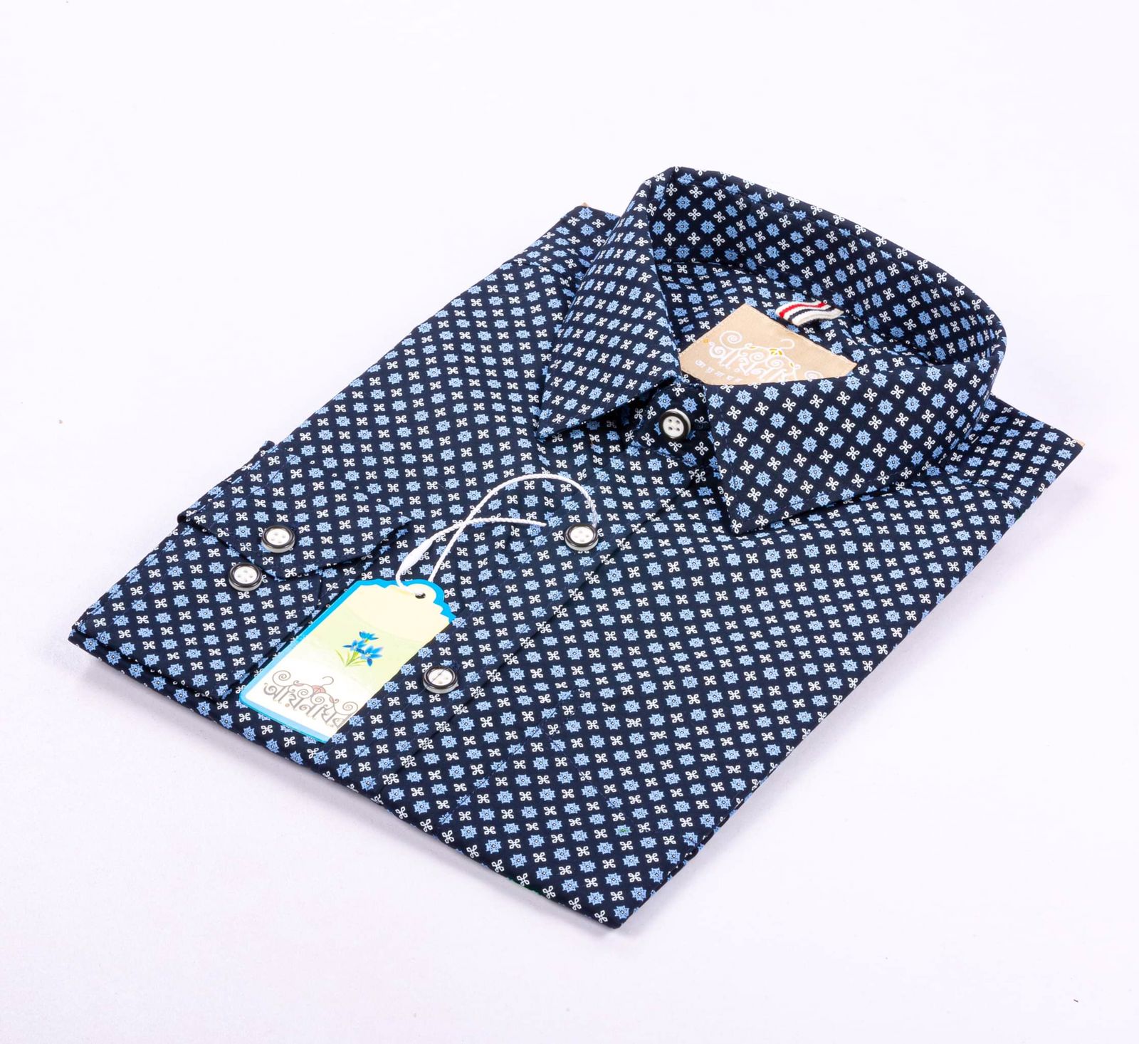 Casual Full Sleeve Cotton Shirt (Navy Blue dot print formal shirt) NBD-PFS