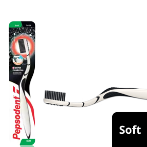 Pepsodent Toothbrush Silver Charcoal Soft