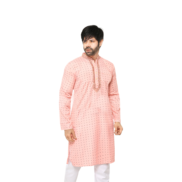 Special Cotton Panjabi for Men - Light Pink  PBNZ-13518
