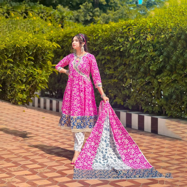 Pure Cotton Redimet Three Piece (Pink) OCRTP-P-02
