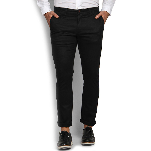 Slim-Fit Chino Gabardine Pants - Deep Black BW-3122
